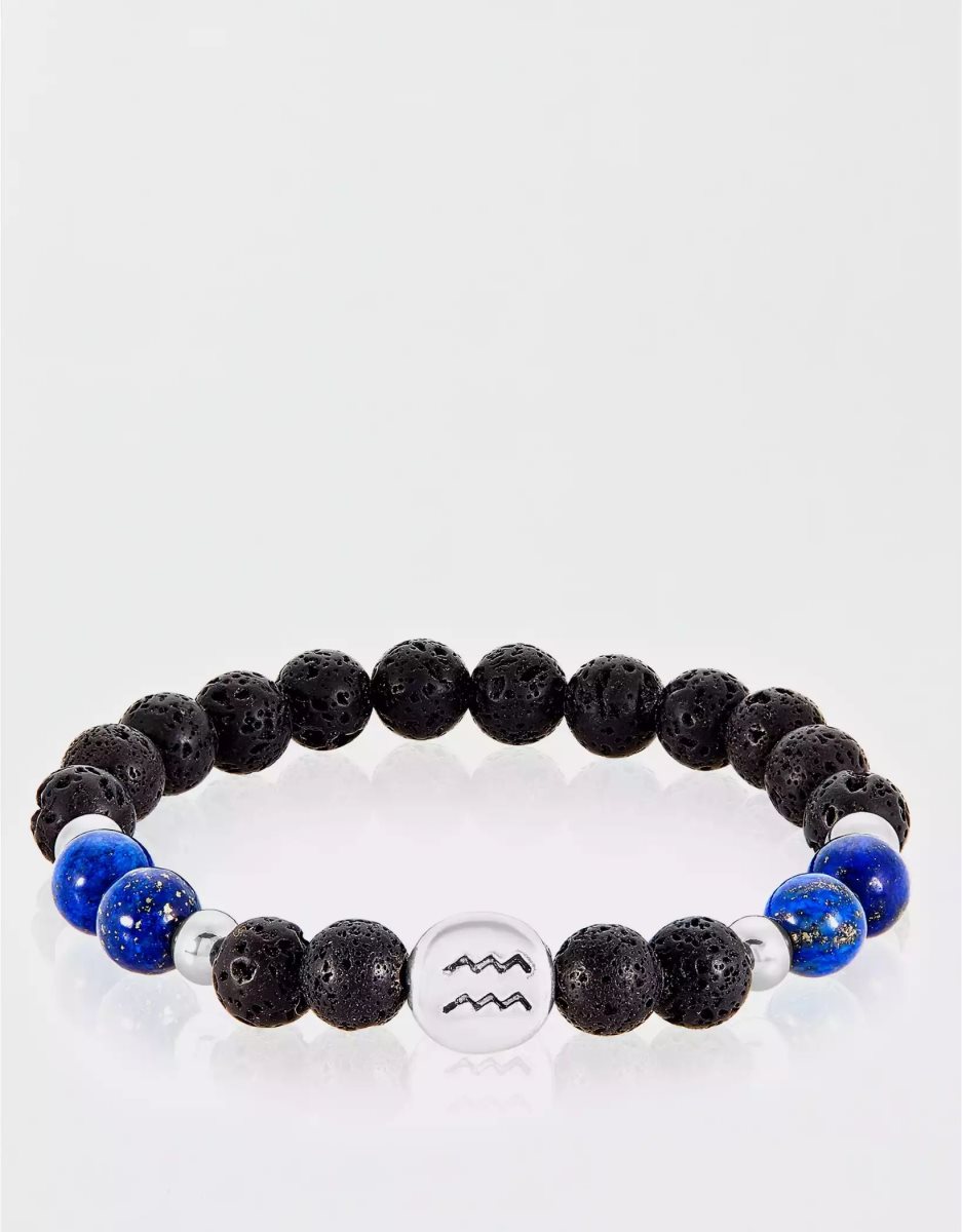 Bijoux American Eagle Zodiac Bead Bracelet Bleu Marine Homme | IME-73930843